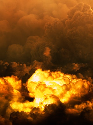 Yellow puffs of clouds that have an eerie look