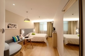Couch and Bed, with lots of space