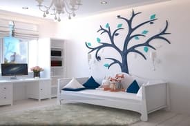 Couch and Bed, with lots of space