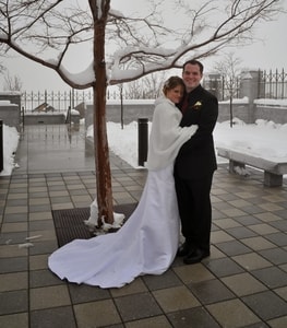 Couple in front of Temple